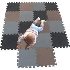 Mqiaoham Baby Floor Mat / Children’s Play Mat, Puzzle Design, Free from Harmful Substances Black Brown Grey