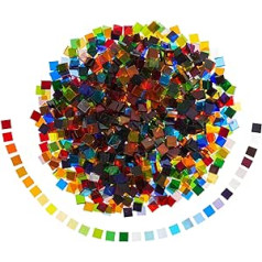 40 skirtingų spalvų stiklo mozaikos kvadratas 10 x 10 x 2,5 mm 1000 vnt.