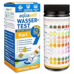 Aquaself 9 vienā ūdens tests — 50 gabali dzeramā ūdens testa strēmeles ūdens kvalitātes pārbaudei