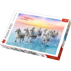 500 pieces white horses galloping