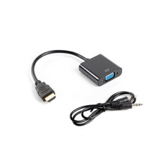 HDMI-A (m) -> VGA (f) + audio adapteris pie kabeļa