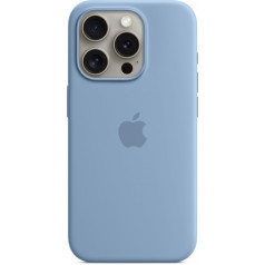 Magsafe silikona maciņš priekš iPhone 15 pro - ziemas zils