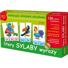 Educational set of letters syllables words