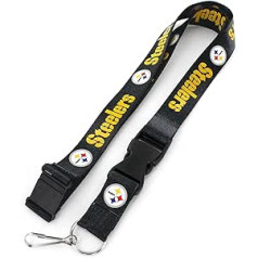 aminco NFL Pitsburgh Steelers Team Lanyard, Black