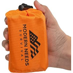 MODERN NEEDS Emergency Survival Sleeping Bag, Emergency Blanket, Waterproof, Thermal Biwy Bag, Survival Sleeping Bag, Ultralight Sleeping Bag for Hiking, Camping, Outdoor, Adventure