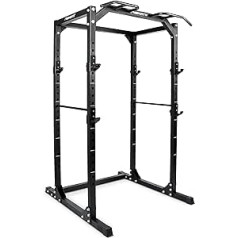 MSPORTS Power Rack Premium Cage, 215 x 120 x 140 cm (A x P x G), Svara stacija līdz 200 kg, Hanteles būris, Squat Fitness Station