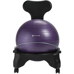 Gaiam Classic Balance Ball Chair - Exercise Stability Yoga Ball Premium Ergonomic Chair for Home and Office Desk with Air Pump, Exercise Instructions (English language not guaranteed)