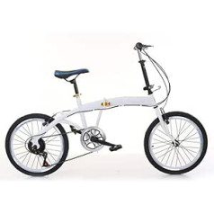20 Inch Foldable 2-Wheel Bicycle Folding Bike Folding Bike 7 Speed Road Bike White