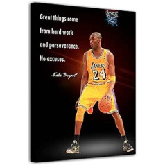 fengyuyi Kobe Bryant Citāts Plakātu sienas māksla Kobe Bryant kanvas druka Iedvesmojoša Mamba Basketbola attēls, izstiepts un ierāmēts, gatavs pakārt vīrietim, zēna dāvana 12x16 collas