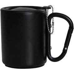 blispring Outdoor Camping Becher Reise Kaffeetasse Isolierter Becher Mit Karabinergriff Und Deckel Tragbarer Picknick Wasserbecher Robuster Picknick Wasserbecher Mit Karabinerhakengriff Leichtes