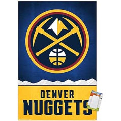 Trends International NBA Denver Nuggets — logotipa 18 sienas plakāts 14,5 x 22,5 collas Premium plakāts un stiprinājums