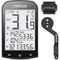 CYCPLUS GPS bezvadu velodators, ūdensizturīgs velo spidometrs un odometrs, ANT+ bezvadu velo spidometrs ar daudzām funkcijām, 2,9 collu LCD ar fona apgaismojumu