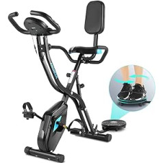 ANCHEER Exercise Bike Ergometer Exercise Bike 120 kg with App Connection, 18 kg Flywheel Fitness Bike with Adjustable Resistance, Heart Rate Sensors and Drink Holder