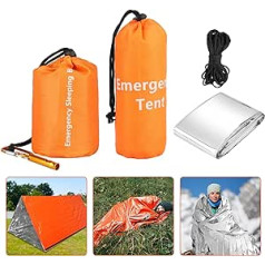 EEEKit 3-in-1 Emergency Survival Tent with Sleeping Bag and Blanket Set, 3-Pack Lightweight Waterproof Survival Bivouac Bag and Tent with Survival Whistle, Survival Equipment for Outdoor Activities