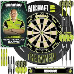 WINMAU Michael Van Gerwen MvG Sets Available with Dartboards, Cabinets, Borders, Darts and Accessories