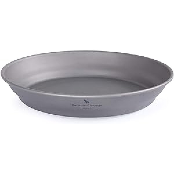 iBasingo Titanium Bowls Plate Ultralight Single Wall Bowl Plate Outdoor Camping Tableware Kitchen Utensils with Carry Bag Ti1109T