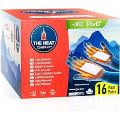 THE HEAT COMPANY roku sildītāji - par 30% mazāk plastmasas - īpaši silti: 12 stundas karstuma rokām - 10, 16, 32 vai 40 pāri - ar gaisu aktivizējami siltuma spilventiņi - kabatas sildīšana pret aukstām rokām