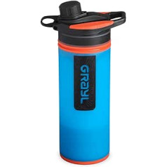 GRAYL GeoPress 24oz Water Filter Bottle - Filter for Hiking, Camping, Survival, Travel (Bali Blue)