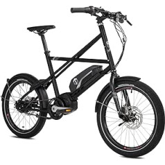 TechniBike UTY by Cooper Bike — e-velosipēds kompaktais velosipēds (20 collu velosipēds, viens izmērs der visiem rāmja izmēriem, komunālais elektriskais kravas velosipēds ar izvēles priekšējo bagāžas plauktu)