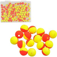 JOGFFDE 100 Pcs Round Foam Floats For Fishing Fast Floats Pompano Rigs For Surfing Fishing Live Bait Zander Rig