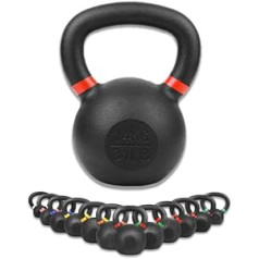 wuuhoo® Rocky Kettlebell 4 kg - 28 kg Izgatavots no cieta čuguna ar pulvera pārklājumu, Svars izgatavots no čuguna, Šūpojošs stienis jūsu spēka treniņam, Mājas fitnesa aprīkojums