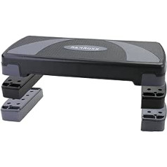 Fitness Stepboard Step Board Workout 3 Levels Black Grey 80 x 30 cm