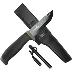 Ok4 Bushcraft nažu un ugunsdrošības tērauda komplekts no Hultafors I Survival Bundle for Outdoor I ar jostas turētāju un cilpu I ideāls savvaļas dzīvniekiem un Fire I apgaismošanai 380276