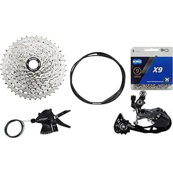 JGbike saderīgs 10 ātrumu MTB 4gab grupas komplekts Shimano Deore M4100: labā pārslēgšanas svira, 4120 5120 SGS garais aizmugurējais pārslēdzējs, 4100 11-42T 46T kasete vai Sunrace 11-46T X10, Chain