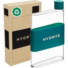 Hydrte | Slim ūdens pudele | Necaurlaidīga plakana ūdens pudele | Plastmasa bez BPA | Ultimate rokassomu ūdens pudele | Ietilpst jebkurā kabatā (350 ml, akvamarīns)