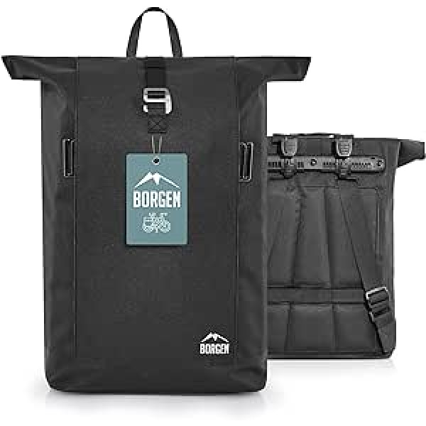 Borgen Bicycle Lifestyle Bag bagāžniekam ar noņemamu klēpjdatora somu, var izmantot kā bagāžas nodalījuma somu, velosipēdu somu, plecu somu, ikdienas somu, 28 litri