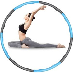 Teckmond Hula Hoop 6–8 segmentu noņemama fitnesa stīpa Hula apļa stīpa sportam/mājai/BuRo