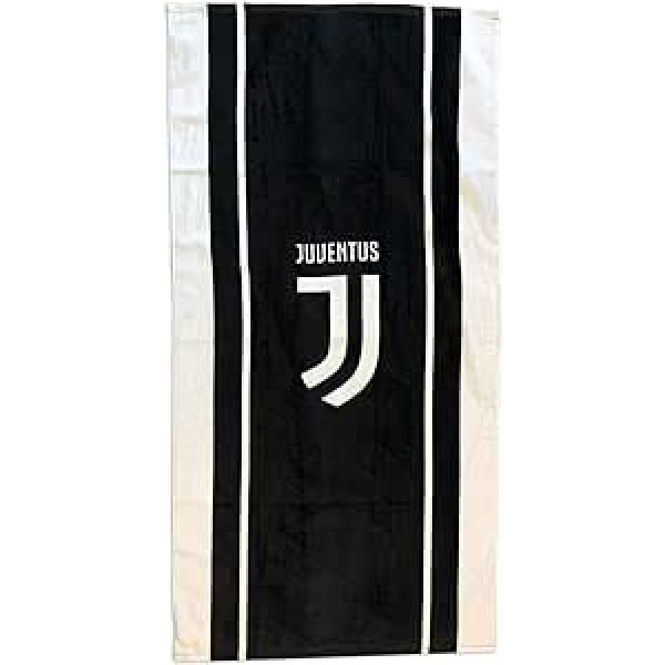 Juventus pludmales dvielis, melns/balts, 70 x 140 cm