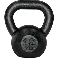 ScSPORTS Kettlebell 8kg-16kg čuguna melna šūpošanās stieņa bumba svara spēka treniņš