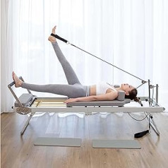 Pilates reformators, salokāms pilates trenažieris, mājas vingrošanas aprīkojums, jogas aprīkojums, daudzfunkcionāla saliekamā jogas gulta, regulējama intensitāte, pilates gulta