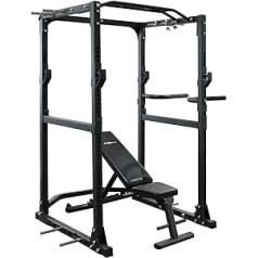 Sporttrend 24® Power Rack + Treniņu sols | Spēka stacija efektīvai visa ķermeņa trenēšanai