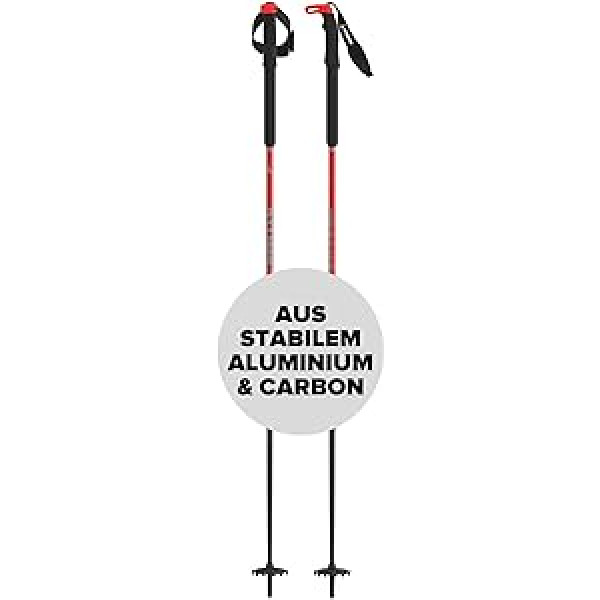 ATOMIC BCT TOURING CARBON SQS slēpošanas tūrisma nūjas - regulējamas nūjas 95 - 145 cm - alumīnija slēpju nūjas - slēpju nūjas ar ergonomisku rokturi - tūrisma slēpošanas aprīkojums ar drošības ierīci