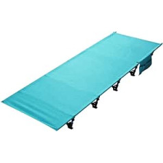 LSYOA Campingbett, Tragbar Klappbar Feldbett Leicht Kompakter Klappbett Extra Wide Robust Outdoor Bett mit Tragetasche Belastung 120kg,Blue