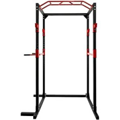 zoomyo Power Rack, stingra, stabila tērauda konstrukcija, fitnesa statīvu komplekts ar 2 uztvērējiem, pievilkšanas stieni, iegremdējamo statīvu, lato nolaižamo un airēšanas skriemeli - iesācējiem un pieredzējušiem lietotājiem