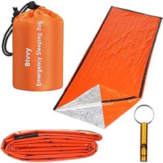 Wesoke Notfall-Schlafsack, wasserdicht, leicht, Thermo-Survival-Bivysack, tragbare Notfalldecke für Outdoor-Abenteuer, Aktivitäten, Wandern, Camping, Orange