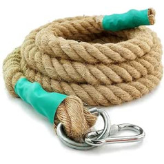 Aoneky Gym Climbing Rope with Carabiner 30/40/50 mm | Strength Training Sports Rope, Battle Rope, Muscle Training 3/4/4.5/5.5/6/7.7/9.2M