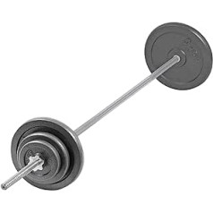 wuuhoo® Mady Barbell stieņa un svara šķīvju komplekts - 50 kg kopā, 180 cm hanteles stienis, ieskaitot 35 kg svarus, stienis ar 6,6 kg svaru, čuguna stienis