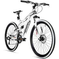 Bergsteiger Kodiak 26 Inch, 29 Inch Mountain Bike, from 150 cm, Disc Brake, Shimano 21 Speed Gears, Full Suspension, Full MTB, Boys' Bicycle & Men's Bicycle