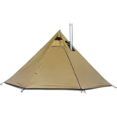 BOCbco Pyramid Teepee Hot Tents with Stove Hole Windows Outdoor Camping Family Teepee Tent for 2-4 People