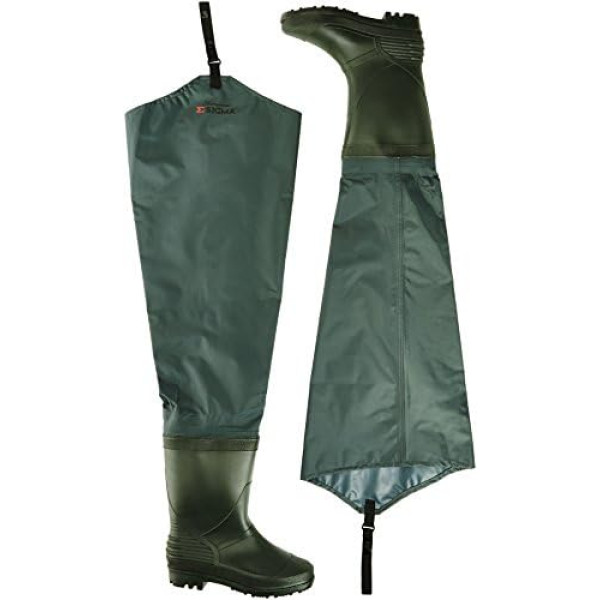 Shakespeare Sigma Nylon Lightweight Waterproof Hip Waders with Boots for Men and Women - For Wading, Fly Fishing, Hunting, Muck Work