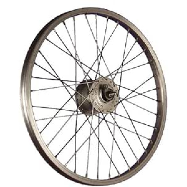 Taylor Wheels 20 collu velosipēda priekšējā riteņa rumbas dinamo DH-3N31 Nirosta sudraba