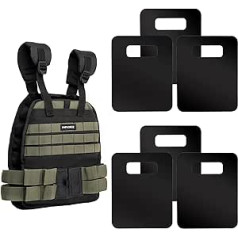 INFIDEZ Tactical Adjustable Weighted Vest 12-31lbs with Weight Plates 8x10 inch Included, Quick Release Strength Training Weight Vests, Running Vest for Men