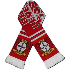 Bayer Leverkusen Soccer Fan Scarf Premium Acrylic Knit, Red with white trim