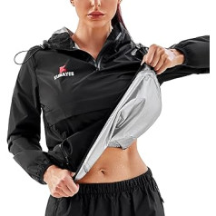 KUMAYES Sweat Suit Women's Sweatsuit Sauna Jacket Sweat Jacket Training Jacket Short Sleeve Sports Shirt Slimming Fitness Training Shirt
