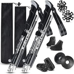 Kiaitre Trekking Poles - Trekking Poles for Hiking, Folding Walking Poles with Double Lock Design, 2 Pieces, Trekking Poles for Hiking, Hiking and Camping