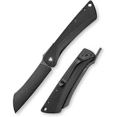 TRIVISA Folding Pocket Knife for Men, 3.3 Inch 14C28N PVD Blackwash Higonokami, Camping EDC Knife with Clip, G10 Handle, Norma-03B